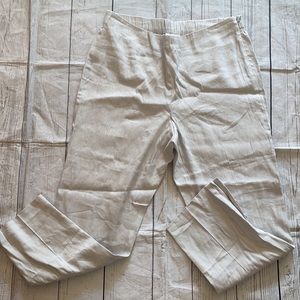 J.Jill Linen-Stretch Button-Hem Ankle Pants